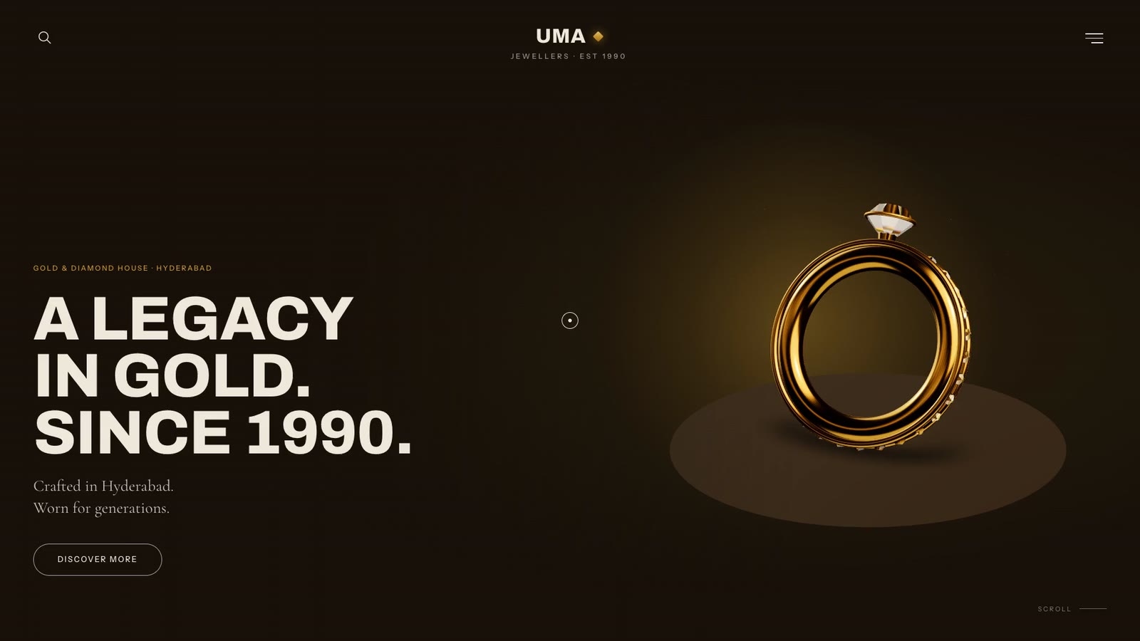 Uma Jewellers, a frame from the website